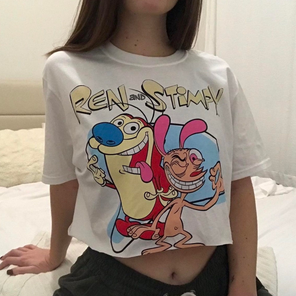 Ren and Stimpy Hand Cropped T-Shirt